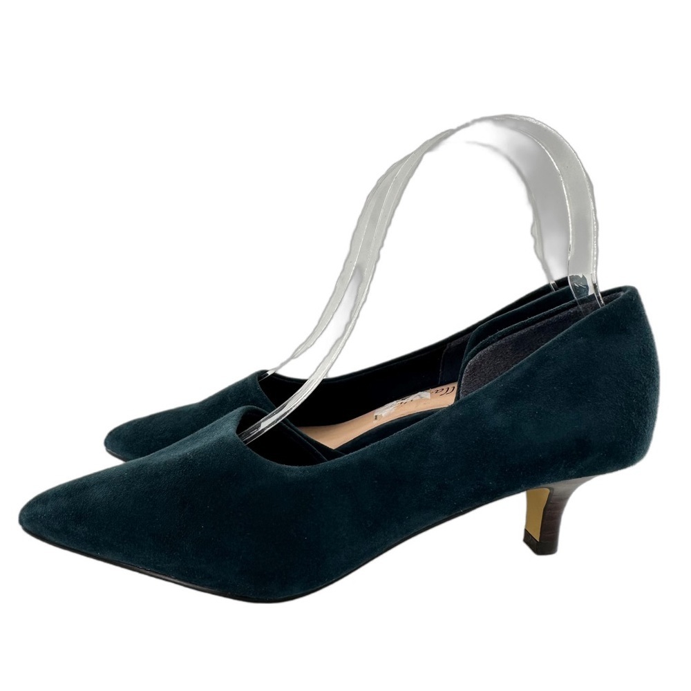 Bella Vita womens heels size 6 N blue suede pointy toe kitten heel dorsay - Picture 4 of 12
